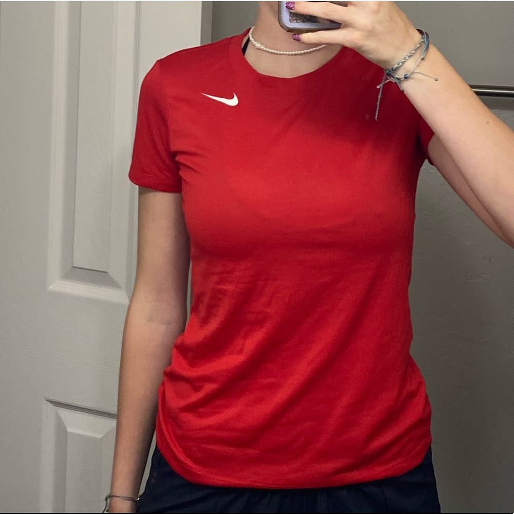 RED Nike Dry Fit Short Sleeve